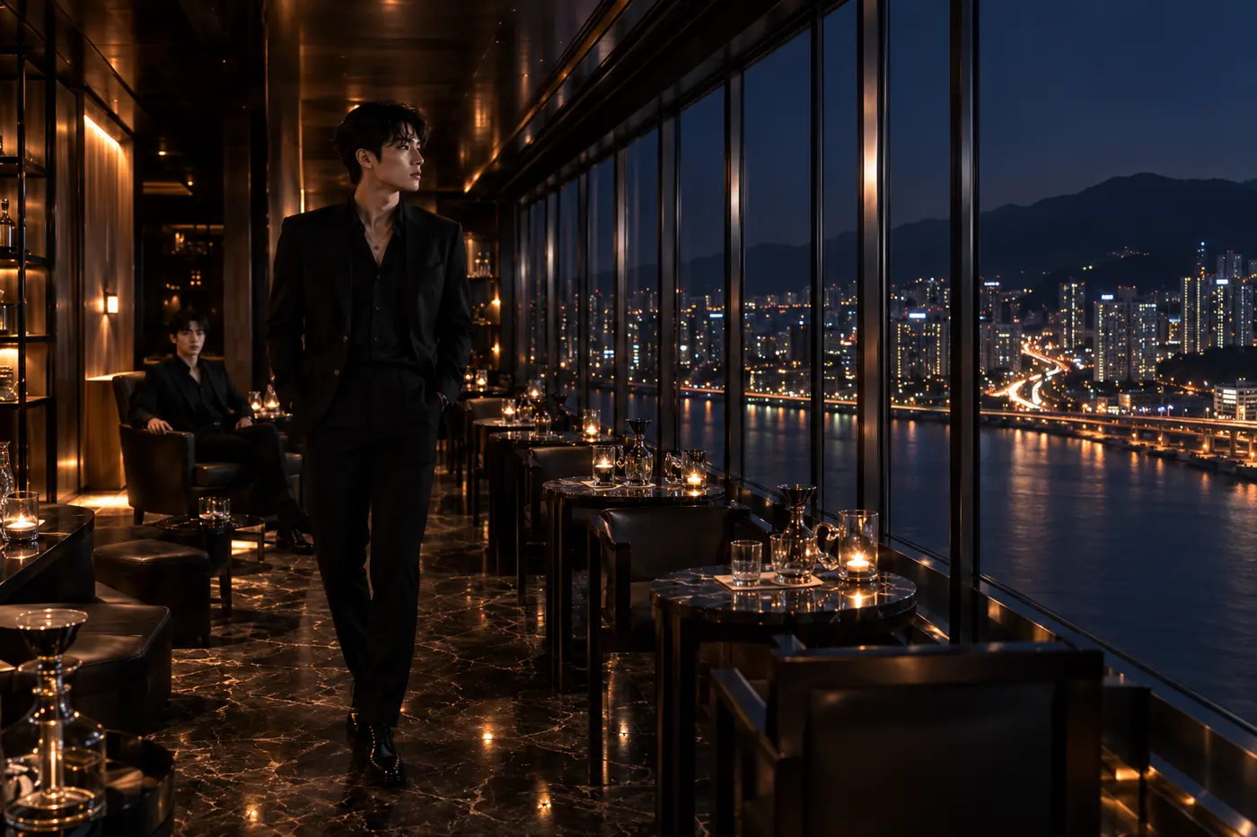 사상 라운지의 저녁 자리